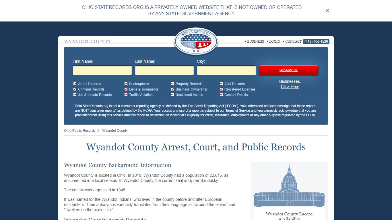 Wyandot County Arrest, Court, and Public Records